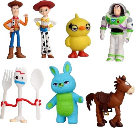 7-Pack Mini Action Figure Set – Poseable Woody, Buzz & Jessie Characters